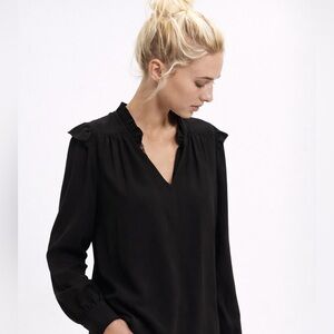 IKKS Woman Black Ruffle Blouse